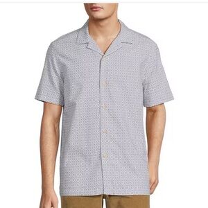 🆕 Rown textured geometric print short sleeve casual or dress shirt